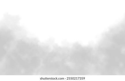 Abstract vector clouds, fog or smoke on an isolated transparent background. Dust cloud. Desert smoke. Sandstorm. 3D smog explosion. Cloud, smoke, png.