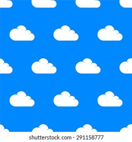 Abstract vector clouds pattern on a blue background
