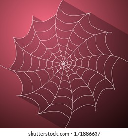 Abstract Vector Cobweb Illustration on Dark Pink Background