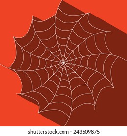 Abstract Vector Cobweb Illustration on Red Background