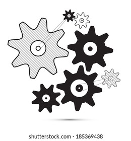 Abstract Vector Cogs - Gears Illustration