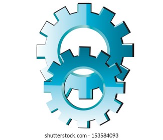 Abstract vector cogs - gears on white background
