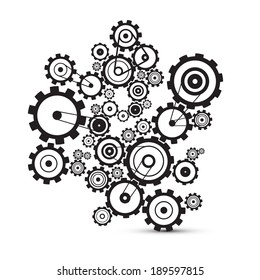 Abstract vector cogs - gears on white background