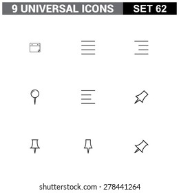 Abstract vector collection of colorful flat Universal Icons set. Big package of modern minimalist, thin line icons. Design elements for mobile and web applications.