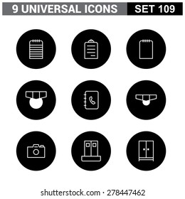 Abstract vector collection of colorful flat Universal Icon set. Big package of modern minimalist, thin line icons. Design elements for mobile and web applications.