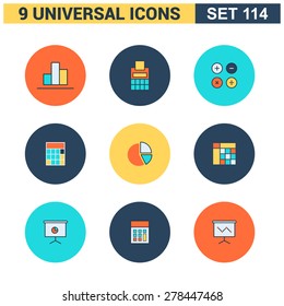 Abstract vector collection of colorful flat Universal Icon set. Big package of modern minimalist, thin line icons. Design elements for mobile and web applications.