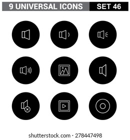 Abstract vector collection of colorful flat Universal Icon set. Big package of modern minimalist, thin line icons. Design elements for mobile and web applications.