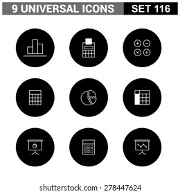 Abstract vector collection of colorful flat Universal Icon set. Big package of modern minimalist, thin line icons. Design elements for mobile and web applications.