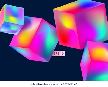 Abstract vector color 3D Cubes 
futuristic modern design. EPS10