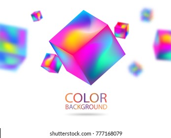 Abstract vector color 3D Cubes with depth effect. Futuristic modern design. EPS10