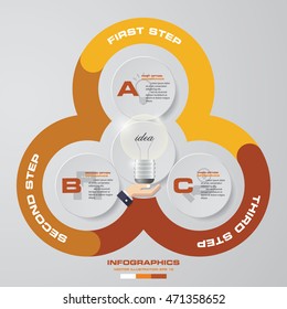 Abstract vector color background with 3 steps. For business presentation. EPS10.
