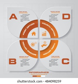 Abstract vector color background with 4 steps. For business presentation. EPS10.