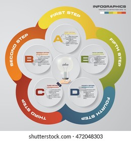 Abstract vector color background with 5 steps. For business presentation. EPS10.