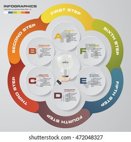 Abstract vector color background with 6 steps. For business presentation. EPS10.