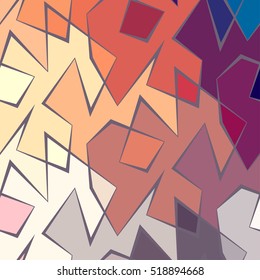 Abstract vector color background of broken lines. Colorful striped pattern