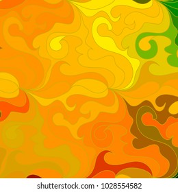 Abstract vector color background of doodle hand drawn lines. Colorful floral pattern. Wave wallpaper