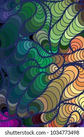 Abstract vector color background of doodle hand drawn lines. Colorful floral pattern. Wave wallpaper