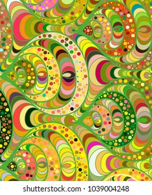 Abstract vector color background of doodle hand drawn lines. Colorful floral pattern. Wave wallpaper
