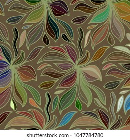Abstract vector color background of doodle hand drawn lines. Colorful floral pattern. Wave wallpaper
