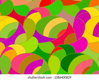 Abstract vector color background of doodle hand drawn lines. Colorful floral pattern. Wave wallpaper