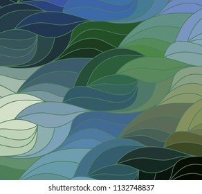 Abstract vector color background of doodle hand drawn lines. Colorful floral pattern. Wave wallpaper