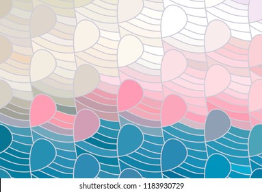Abstract vector color background of doodle hand drawn lines. Colorful floral pattern. Wave wallpaper