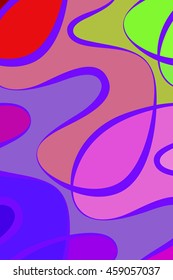 Abstract vector color background of doodle hand drawn lines. Colorful floral pattern. Wave wallpaper