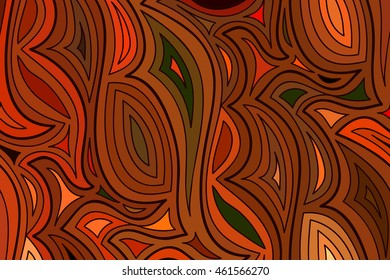 Abstract vector color background of doodle hand drawn lines. Colorful floral pattern. Wave wallpaper