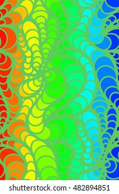 Abstract vector color background of doodle hand drawn lines. Colorful floral pattern. Wave wallpaper