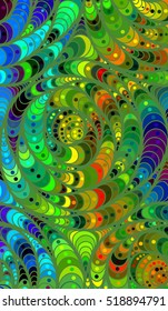 Abstract vector color background of doodle hand drawn lines. Colorful floral pattern. Wave wallpaper