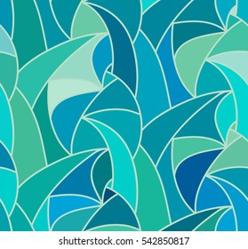 Abstract vector color background of doodle hand drawn lines. Colorful floral pattern. Wave blue wallpaper