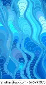 Abstract vector color background of doodle hand drawn lines. Colorful floral pattern. Wave wallpaper