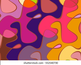Abstract vector color background of doodle hand drawn lines. Colorful floral pattern. Wave wallpaper