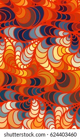Abstract vector color background of doodle hand drawn lines. Colorful floral pattern. Wave wallpaper