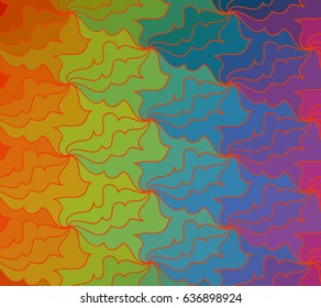 Abstract vector color background of doodle hand drawn lines. Colorful floral pattern. Wave wallpaper