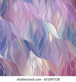 Abstract vector color background of doodle hand drawn lines. Colorful floral pattern. Wave blue wallpaper