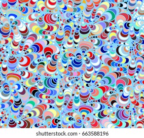 Abstract vector color background of doodle hand drawn lines. Colorful floral pattern. Wave wallpaper
