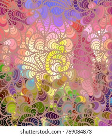 Abstract vector color background of doodle hand drawn lines. Colorful floral pattern. Wave wallpaper