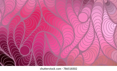 Abstract vector color background of doodle hand drawn lines. Pink floral pattern. Wave wallpaper