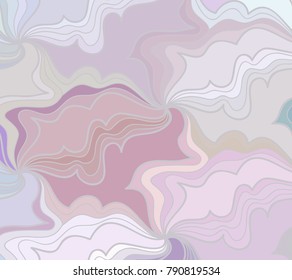 Abstract vector color background of doodle hand drawn lines. Grey floral pattern. Wave wallpaper