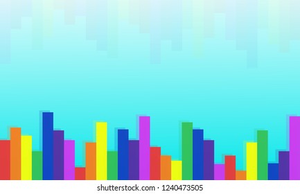 Abstract vector color background with empty place for text. Abstract colorful rainbow rain. Color lines with bright dots.
