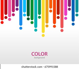 Abstract vector color background with empty place for text. Color lines with bright dots. 