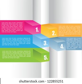 Abstract vector color cubes background with five position