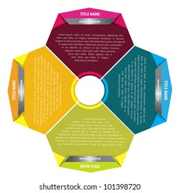 Abstract vector color fan chart for four texts