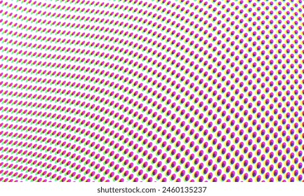Abstract Vector Color Halftone Dots Pattern Retro Pop Art Comic Print Close Up Wallpaper Overlay Texture on White Background