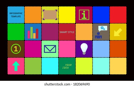 Abstract vector color infographic template