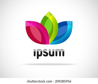 Abstract Vector Color Leaf Emblem. Element Design Template. Creative Floral Concept Icon