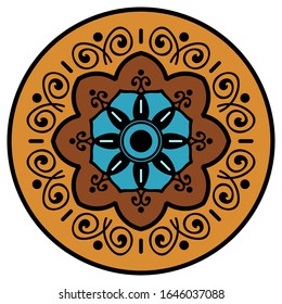 Abstract Vector Color Mandala. Islam, Arabic, Pakistan, Moroccan, Turkish, Indian, Spain motifs