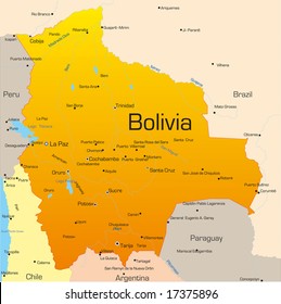 Abstract vector color map of Bolivia country