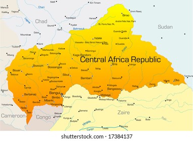 Abstract vector color map of Central Africa Republic country